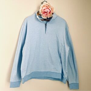 Brooks Brothers 1/4 Quarter Zip Collared Sweatshirt Size Large L Baby Blue